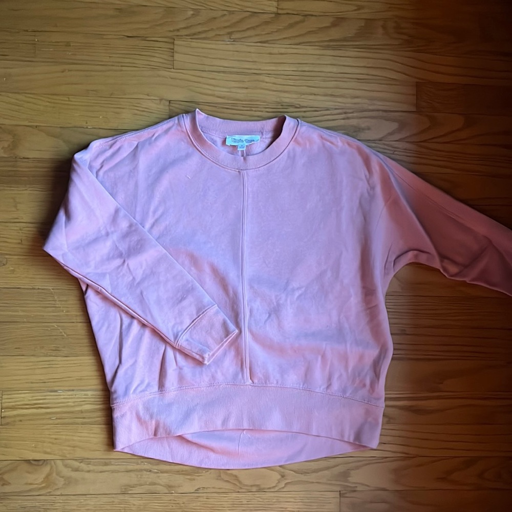 Crew neck pink hoodie